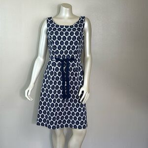 Lilly Pulitzer Navy & White Rare Button Design Dress size medium